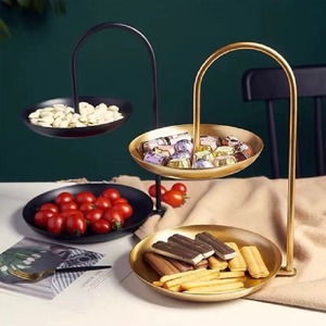 Support à gâteaux et desserts moderne en métal à deux niveaux, idéal pour les fêtes à domicile et la décoration de table, vente en gros depuis l'Inde - Product Image 1