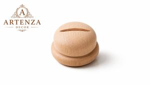 Pomo Redondo de Madera Maciza para Muebles, Tirador de Cajón de Madera para Armario y Cocina - Product Image 4