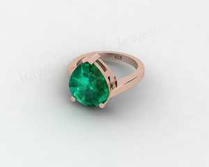 Beautiful 18K Gold Rhodium 925 <b>Silver</b> 8x10mm Pear <b>Emerald</b> Quartz Gemstone Prong Set Luxury Designer <b>Ring</b> For Engagement Wedding - Product Image 1