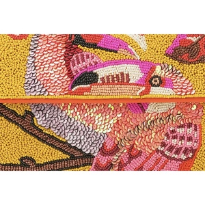 Handmade Glass Beaded Flamingo Shoulder Bag Modern Durable Lightweight Button Closure Women's Clutch <b>Purse</b> Custom Luxury Handbag - Product Image 3