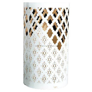 Candelabros votivos de hierro redondos decorativos para el hogar con revestimiento de polvo blanco terminado para decoración del hogar portavelas votivo - Product Image 3