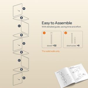 Set di 2 Mensole Angolari Galleggianti a 4 Ripiani in Stile Rustico Marrone, Scaffali da Parete per Arredamento Casa - Product Image 5