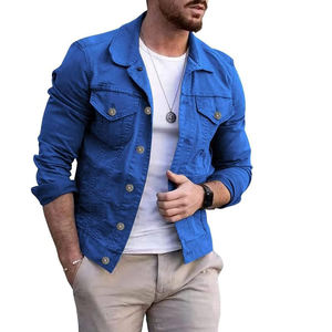 Veste en jean épaisse vintage personnalisée pour homme, col rabattu, doublure polaire chaude, fermeture éclair, coupe-vent, col en fourrure, style décontracté - Product Image 1