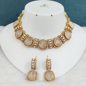 Collar de calidad premium con hermosos aretes, perfecto para fiestas, bodas y ocasiones formales, conjunto de collar ligero y minimalista. - Product Image 2