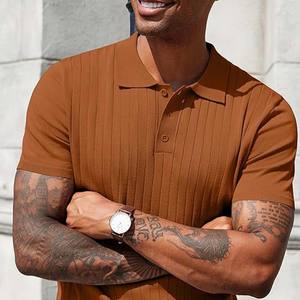 Nuevo Diseño, Patrón Sólido, Ecológico, Antiarrugas, Moda de Verano, Venta al por Mayor, Camiseta de Manga Corta de Alta Calidad, Lona de Poliéster/Algodón - Product Image 4