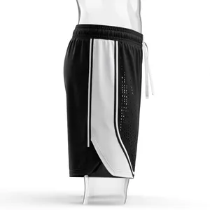 AMKOOR Men's Black White Bermuda <b>Shorts</b> Solid Color Elastic Waist <b>Polyester</b> Side Stripe Casual Summer <b>Shorts</b> - Product Image 5
