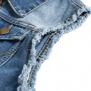 Gilet en jean sans manches pour homme grande taille avec grandes poches, style motard punk, en coton de haute qualité - Product Image 3