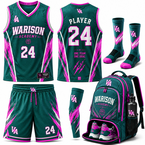 Wholesale Basketball Uniform Kit Customized Solid Color Quick Dry Team Wear Basketball Uniform Set With Custom Name And Number - Product Image 3