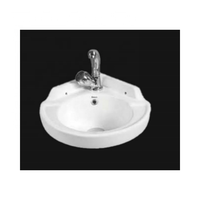 Lavabo mural en céramique moderne de haute qualité pour salle de bain, avec drain, certifié ISO9001, facile à nettoyer, résistant à l'eau