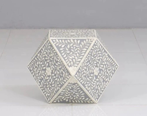 Modern Handmade Wooden Bone Resin Inlay Table for <b>Stool</b> Ottoman <b>Bedroom</b> Hotel Living Room Furniture Direct Factory FAIZA CRAFT - Product Image 6