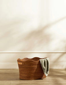 Cesta de Almacenamiento Ovalada Grande de Ratán, Organizador de Fibra Natural, Cesta para Ropa Sucia, Decoración Rústica Boho, Artesanía Vietnamita, OEM ODM - Product Image 1