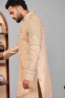 Costume traditionnel Jodhpuri pour homme, noir, avec perles de verre et broderies en soie Dhaga, tenue de soirée formelle ethnique pour mariage.