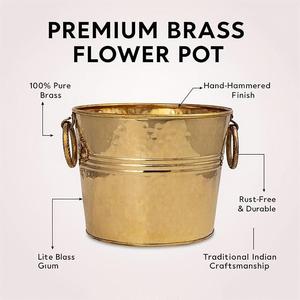 Grand pot en laiton doré pour plantes d'intérieur, idéal pour la décoration de la maison - Product Image 3