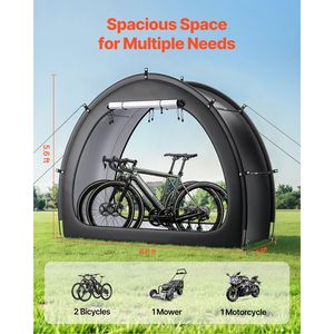 Tenda Spaziosa per Biciclette 4 Stagioni per 1-2 Bici con Finestra Ventilata e Design Impermeabile - Product Image 2