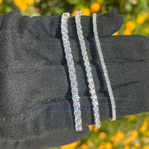 VVS Moissanite Princess Cut Tennis <b>Bracelet</b> 14k Gold 3mm 4mm 5mm Bridal Anniversary Gift Luxury <b>Stack</b> Unisex - Product Image 3