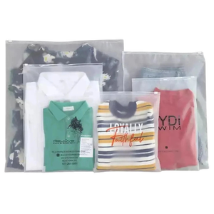 Bolsa de plástico con cremallera que se puede volver a sellar al por mayor para el embalaje de la ropa, bolsa con cierre hermético impermeable reutilizable impresa personalizada - Product Image 3