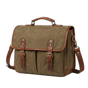 Bolso tipo satchel de cuero clásico, bolso de hombro estructurado, con múltiples compartimentos, duradero, para el trabajo, la escuela, para hombres y mujeres - Product Image 1