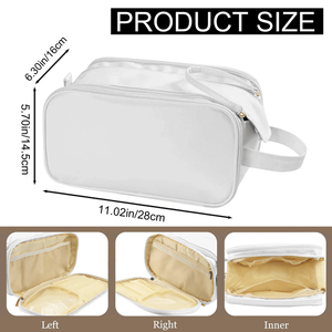 Borsa da Viaggio per Trucchi di Grande Capacità, Organizer Piatto Impermeabile in PU, Borsa per Cosmetici - Product Image 3