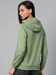 Women's Hooded Sweatshirt Solid Color Full Sleeve 100% Cotton Fleece Casual Autumn Wear Knitted Plain Dyed - Product Image 4