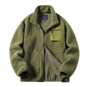 Chaqueta de Moda Unisex, Estilo Urbano, para Otoño, Cálida, con Bloques de Color, Forro Polar de Poliéster, Cuello Alto y Cremallera - Product Image 4