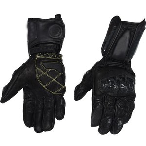 Guantes de carreras de cuero, transpirables, antideslizantes, con cierre de gancho y bucle, unisex, para montar en motocross - Product Image 2