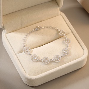 Natural Rainbow Moonstone Bracelet 925 Sterling Silver Adjustable Link Bracelet Gemstone Jewelry Minimalist Elegant <b>Gift</b> For Her - Product Image 3