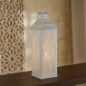 Wholesale <b>Gold</b> Metal Moroccan Style Candle Holder <b>Lantern</b> for Ramadan Home Tabletop Decorations - Product Image 4