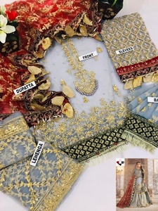 Garara con bordado de red de estilo paquistaní, colección de boda de lujo, gran oferta, 2023 - Product Image 3