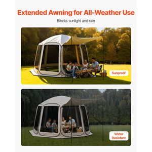 Tenda a Schermo Portatile Pop-Up 12 x 11 Piedi per 10-12 Persone, Tettoia a Doppio Strato con Borsa per il Trasporto - Product Image 6