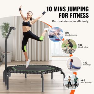 Trampolino Fitness Mini Personalizzabile da 54,5 Pollici con Maniglia per Esercizi Indoor, in Acciaio Inox e Alluminio per Uso Esterno - Product Image 6