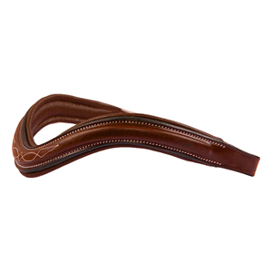 Equipo Ecuestre de Cuero de Primera Calidad, Diadema Anatómica Cuadrada de la Mejor Calidad con Costuras Decorativas, Color Marrón para Montar a Caballo - Product Image 1