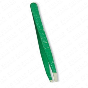Ensemble de pinces à sourcils en acier inoxydable de qualité supérieure, revêtement vert poudré, pointe inclinée, étiquette privée personnalisée, outil de toilettage des sourcils OEM - Product Image 4