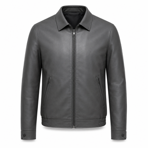 Chaqueta de Motociclista de Cuero Genuino Personalizada con Logotipo Frontal, de Alta Calidad, para Hombre, Invierno, Moda, Fabricante, Venta al Por Mayor - Product Image 1