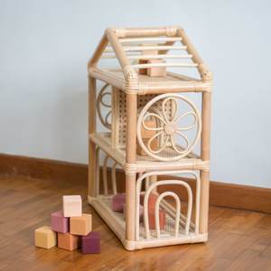 Casa de Muñecas de Ratán de Alta Calidad para Niñas, Casa de Muñecas en Miniatura Natural para Muñecas Infantiles - Product Image 2