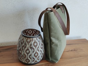 Leather <b>Canvas</b> <b>Tote</b> Bag Vintage <b>Canvas</b> Shoulder Handbag Travel Work Shopping Large Capacity Waterproof Open Embroidery LCTB-0040 - Product Image 3