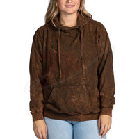 Sweat à capuche oversize pour femme, style hip-hop, délavé à l'acide, couleur unie, hiver, streetwear, manches longues