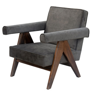 Canapé convertible de salon en tissu, design rétro de luxe, style Mid-Century Modern, avec pieds en V en bois massif et accoudoirs à coussin - Product Image 5