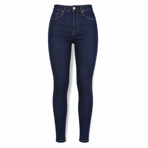 Jeans de Mezclilla Negros para Hombre, Corte Slim Fit, Pierna Recta, Cintura Alta, Algodón, Estilo Casual Otoñal - Product Image 2