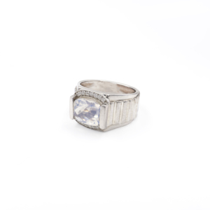 Anillo de Plata de Ley 925 con Cuarzo Lunar Natural, Chapado en Rodio, Joyería Fina OEM ODM - Product Image 3