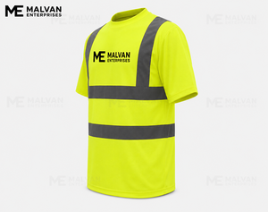 เสื้อยืดทำงานผู้ชายแบบสะท้อนแสง ได้รับมาตรฐาน EN คุณภาพสูง คอปก แขนสั้น ระบายอากาศได้ดี มีไซส์ใหญ่พิเศษ - Product Image 2