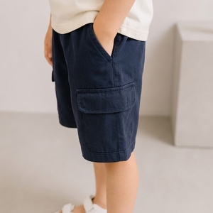 Shorts classiques pour garçons en coton kaki, 100% coton sergé, confortables, décontractés pour tous les jours - Product Image 3