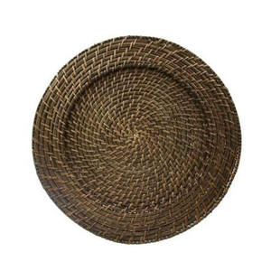 Plato de Ratán Natural Rústico, Decoración de Mesa Tejida a Mano para Bodas y Banquetes - Product Image 5
