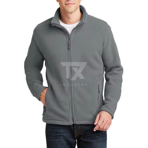 Veste d'hiver sur mesure OEM/ODM en tissu polaire, fermeture éclair, broderie, grandes tailles, veste en polaire sherpa pour homme - Product Image 2