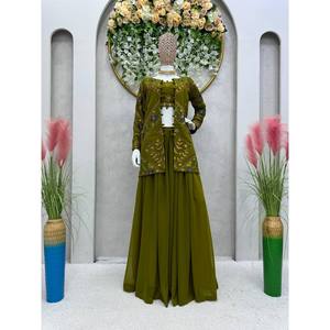 Top de diseñador para mujer-Plazzo y hermoso conjunto Dupatta para ropa de fiesta - Product Image 1