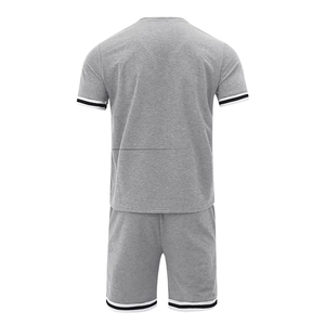 Ensemble d'été pour hommes, costume de sport décontracté de haute qualité personnalisé pour hommes et femmes, styles de vie actifs, 100% coton, séchage rapide - Product Image 6