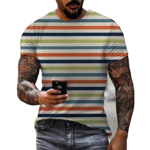 Camisetas de gimnasio de manga corta de verano de gran tamaño, camisetas con estampado de rayas de Hip Hop callejero para hombres y mujeres, ropa informal diaria y ropa deportiva - Product Image 6