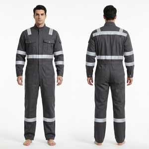 Combinaison de travail pour homme, 245 GSM, coton polyester twill, bleu marine, vêtements de travail industriels, broderie personnalisée, impression de logo - Product Image 6
