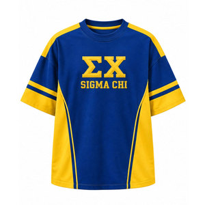 เสื้อยืด Sigma Chi 1855 คัลเลอร์บล็อก แขนสั้น คอกลม ทรงโอเวอร์ไซส์ เสื้อยืดลำลองผู้ชาย เสื้อผ้าสไตล์กรีก - Product Image 2