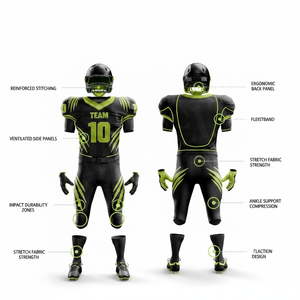 Team American Football Jersey Uniforms Custom Sublimated Moisture Wicking Fitted Short Sleeve Men's Sportswear All Seasons - Product Image 2