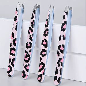 4 in 1 Professional Eyebrow Tweezer Colorful Hair Beauty Fine Hairs <b>Puller</b> Stainless Steel Slanted Fine Tip Brow Tweezer - Product Image 5